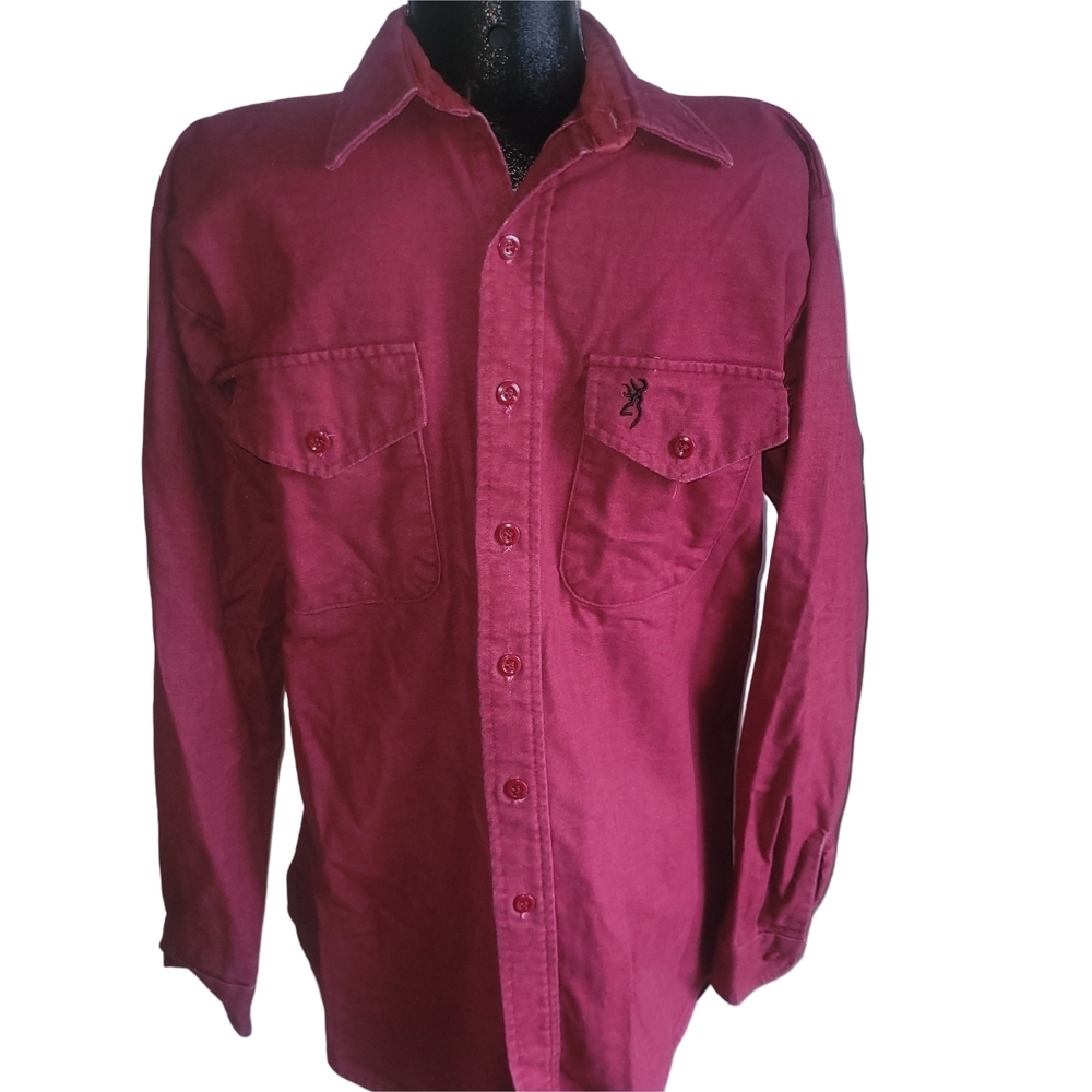 Browning Men's Maroon Denim Button-Up Shirt